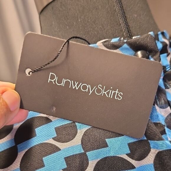 Runway Skirts Blue Halter Neckline Long Sleeves Cut Out Ankle Lenght Dress S - Picture 12 of 14